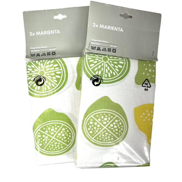 Ikea Lemon Lime Cloth New 20” x 28” Napkin Dish Towel Cocktail Party Vintage NIP